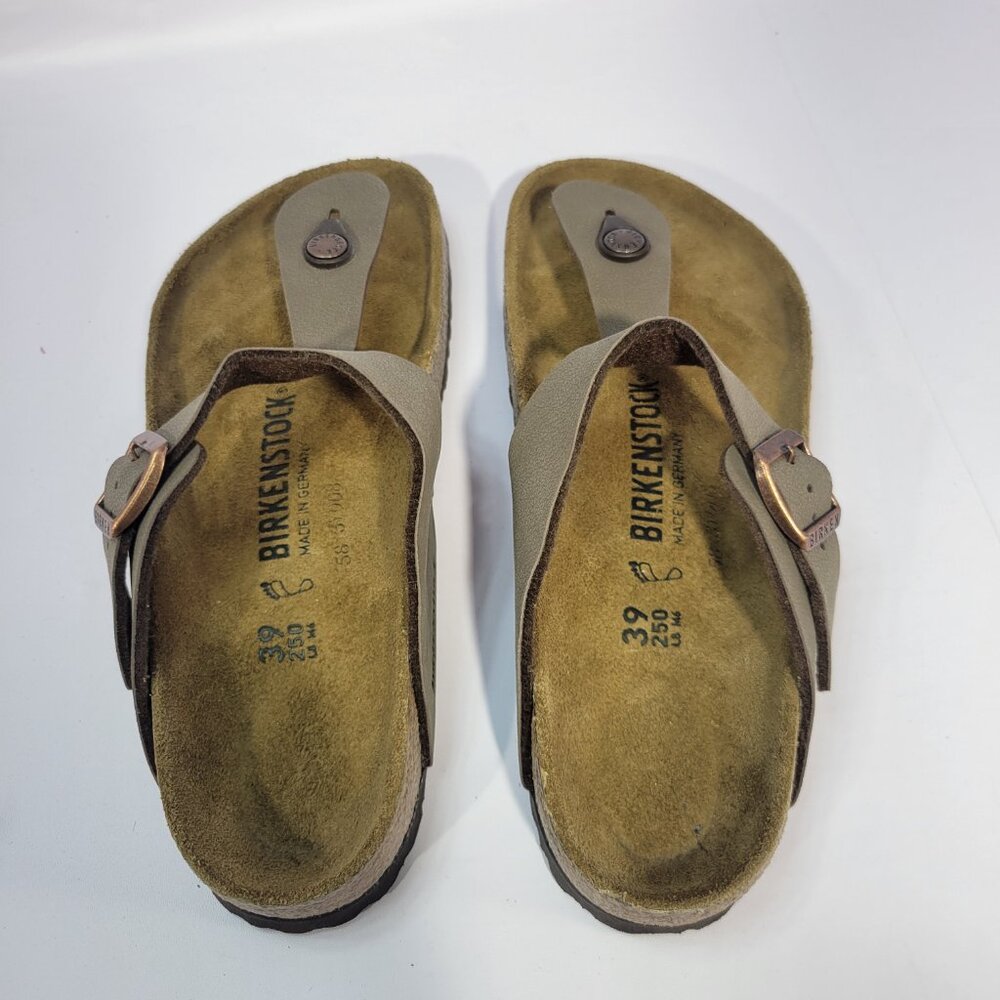 Birkenstock Gizeh Size 39 L8 M6 R Brown Biko Flor Slide Thong Sandals - Picture 11 of 11